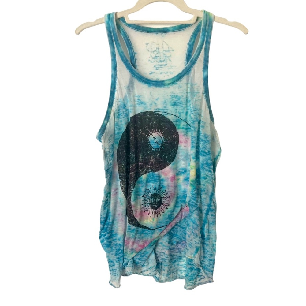 Chaser Lightweight Yin Yang‎ Tie Die Tank Top L
